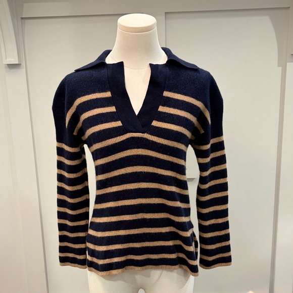 Rails Harris Camel Navy Striped Sweater Size XS - Picture 3 of 7